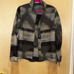 Women's Black and Gray Patterned Utility Jacket
